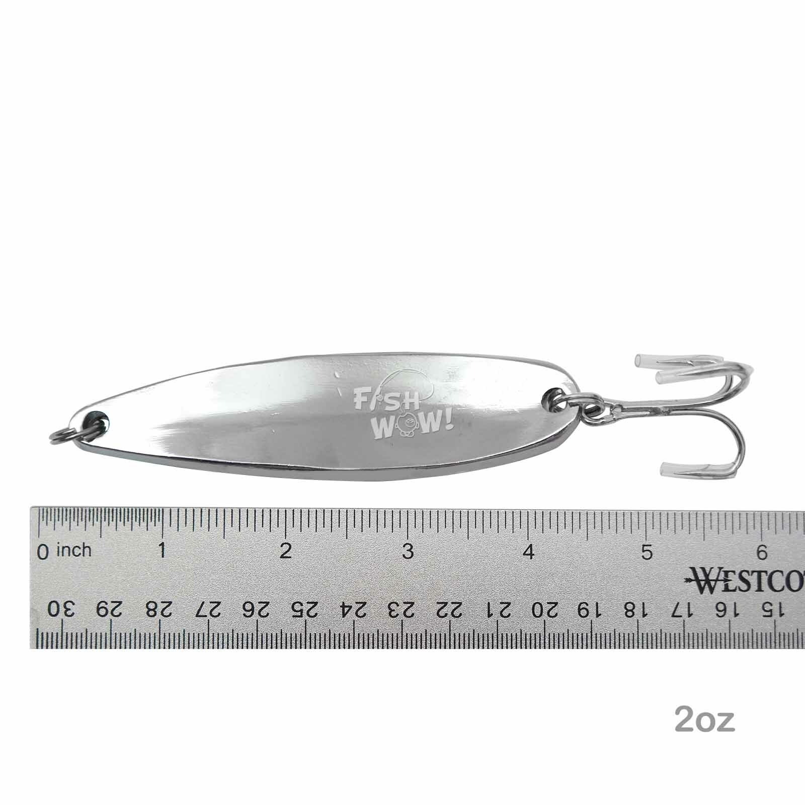 10pcs 2oz Fishing Spoons Trolling Flutter Fish WOW!® Casting Jigs Blue Mackerel - Image 2