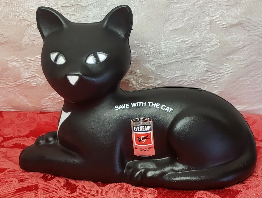 Vintage 1981 Eveready Battery Black Cat Bank Advertising Promo Pre