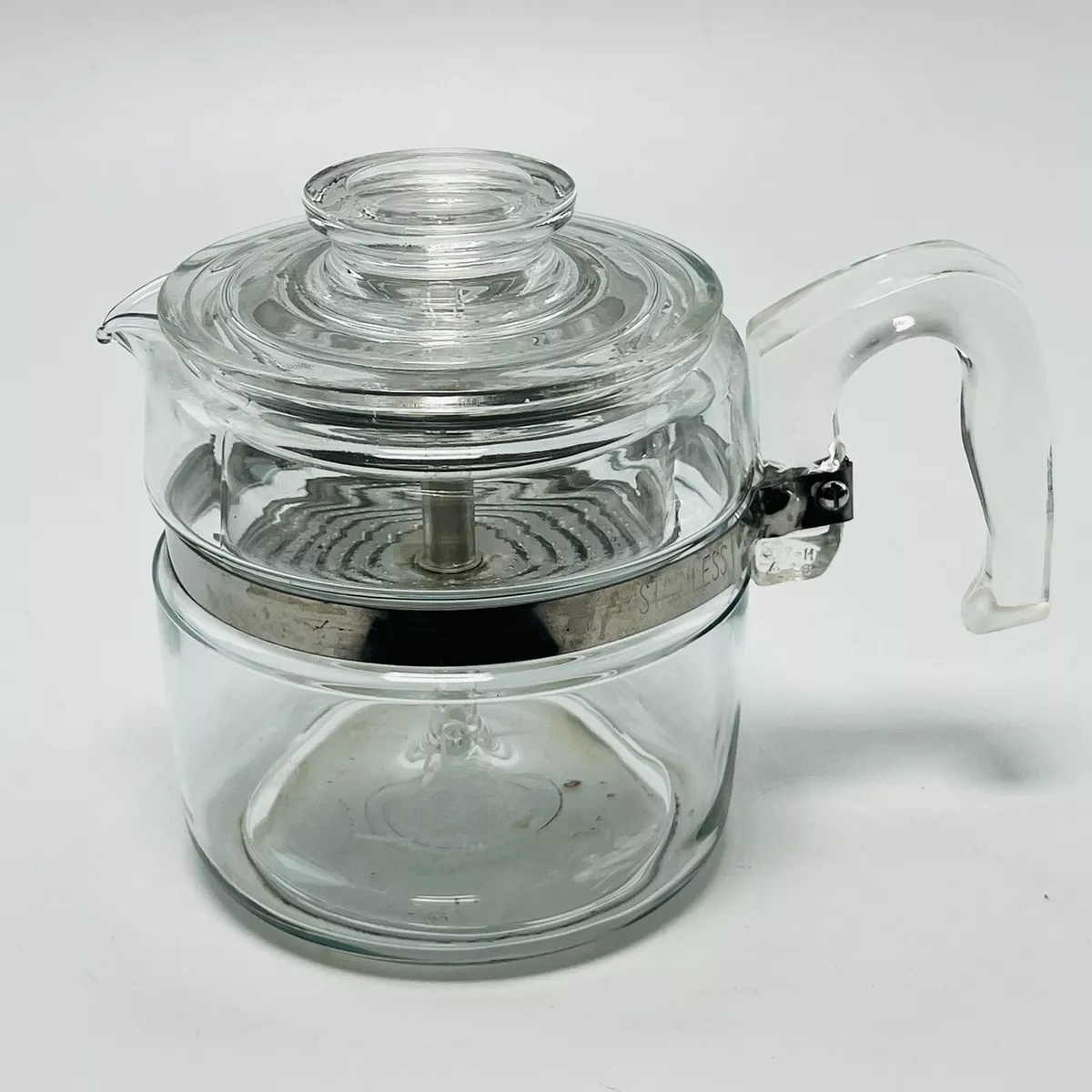 Vintage Pyrex Flameware Percolator 4 Cup Coffee Pot in 