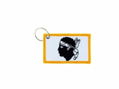 Porte-clés Corse Avec Drapeau - Patch Brodé, Ecusson, Fabrication Française, Unisexe