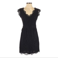 Joie Lebanon Little Black Lace Ruffle Peplum Boho Romantic Mini Dress Size XS