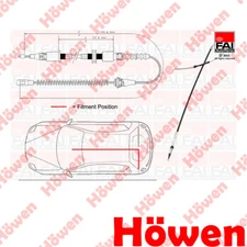 Fits Vauxhall Corsa 1993-2000 Hand Brake Cable Rear Left Howen 522643