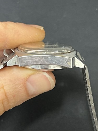 VINTAGE 1970's ELGIN AUTOMATIC 17J DAY-DATE STAINLESS STEEL WRISTWATCH ( 30MM ) - Picture 3 of 11