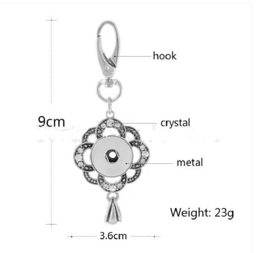 Snap Jewelry Id Badge Tag Holder Rhinestone Pendant Fits 18-20mm Ginger Charms - Picture 3 of 5