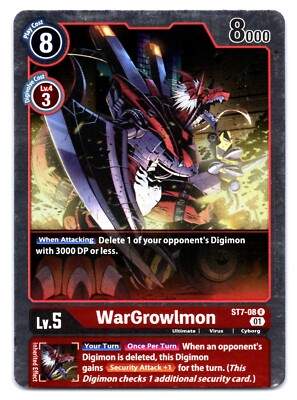 WarGrowlmon ST7-08 (R) Digimon FOIL Card 