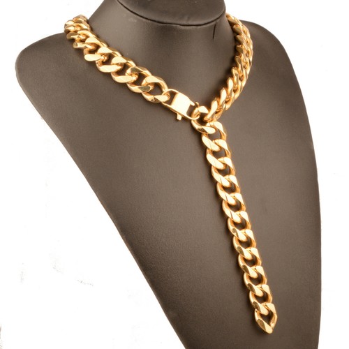 Chaîne homme lourde 19 mm 316L acier inoxydable CURB lien cubain collier bracelet - Photo 20/46