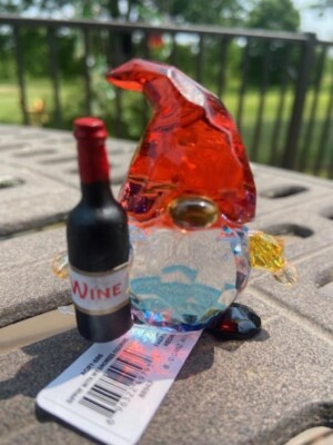 Wine Gnome with Red Hat 2.5'' Tall by Ganz Crystal Expressions