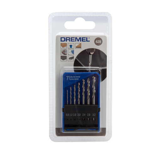 Dremel 628 Metal Drill Bit Set 7 Piece For Precision Wood Metals ...
