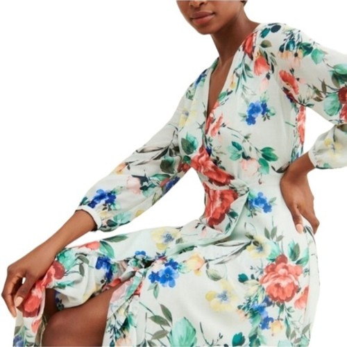 Yumi Kim Marie Maxi Wrap Dress Sz XS Splendor Jade Floral Spring Romantic Party - Picture 5 of 15