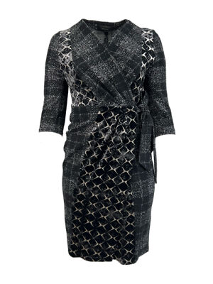 Marina Rinaldi Women's Black Opera Wool Blended Wrap Dress