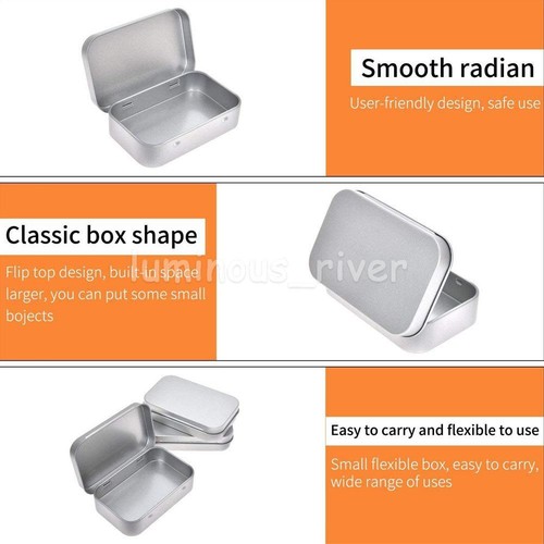 12PCS Metal Hinged Tin Box Container Blank Portable Small Storage Container Case - Picture 5 of 8