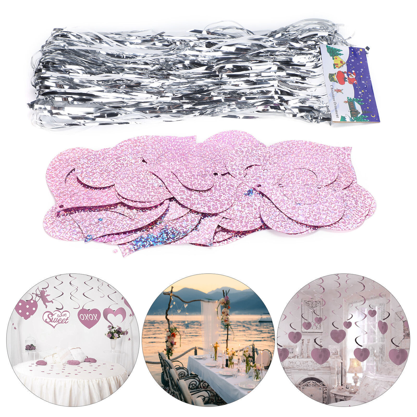 Heart-Shaped Swirl Foil Hanging Card for Wedding or Valentine’s Day