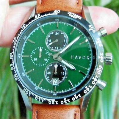 RAR Elliot HAVOK Racer Chronograph / Tachymeter British Green   SCHNELL & KOSTENLOS