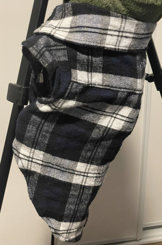 Dark Blue/White Plaid cute snap-up shirt for small dog-L - Picture 3 of 10