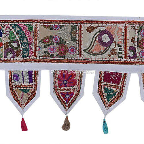 Ethnic Cotton Door Hanging Toran Bohemian Patchwork Embroidered Home Decor - Picture 4 of 4