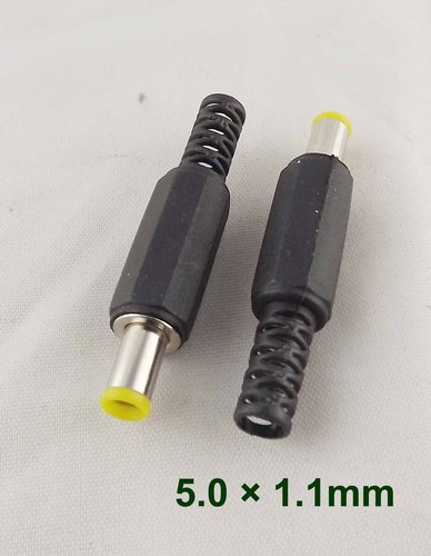 10x 5.0 x 1.1mm DC Power Cable Male Plug Connector Adapter Plastic CCTV Charger - Afbeelding 1 van 6