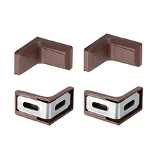 8 Pack 29x29x18mm Plastic Corner Brackets 2 Holes L Right Angle Brace Brown