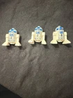 x3 Lego R2D2 Minifigure Star Wars Droid Original Print (Grey Top) 2 piece