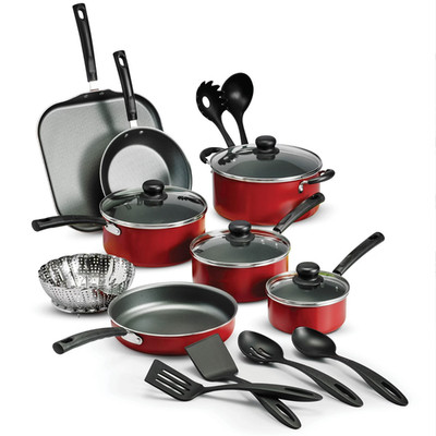 Tramontina Primaware 18 Piece Non-stick Cookware Set, Red Free Ship