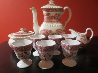 COPELAND SPODE'S TOWER: Kaffeekanne, Zuckerdose, Milchk. - CAMILLA: Eierbecher 