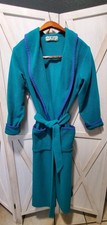 L.L. Bean Fleece Robe Bathrobe Cozy Green Pockets Belted vintage 90s Purple Line