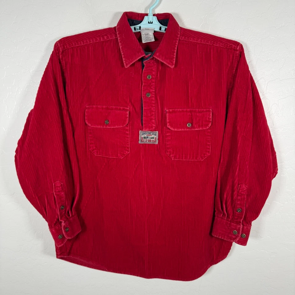 Винтажная мужская футболка Disney Store средний размер красная поповер вельветовая нашивка с вышивкой - Изображение 3 из 4