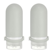 2Pcs Silicone Squeeze Bottle, 2oz Refillable Travel Bottles, Grey