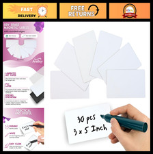 30 Magnetic Dry Erase Labels - 5x3 Reusable Writable Cards for Home, Office, Cla