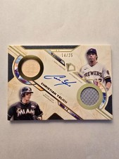 2025 Topps Diamond Icons - Christian Yelich - Dual Team Autographed Relic Card