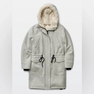 Wilfred Free Anden Parka Coat Women Small Gray Wool Cashmere Hooded by Aritzia