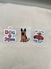 German Shepherd Sticker Pack   GSD Waterproof Vinyl Decals for Dog Moms   Cute G