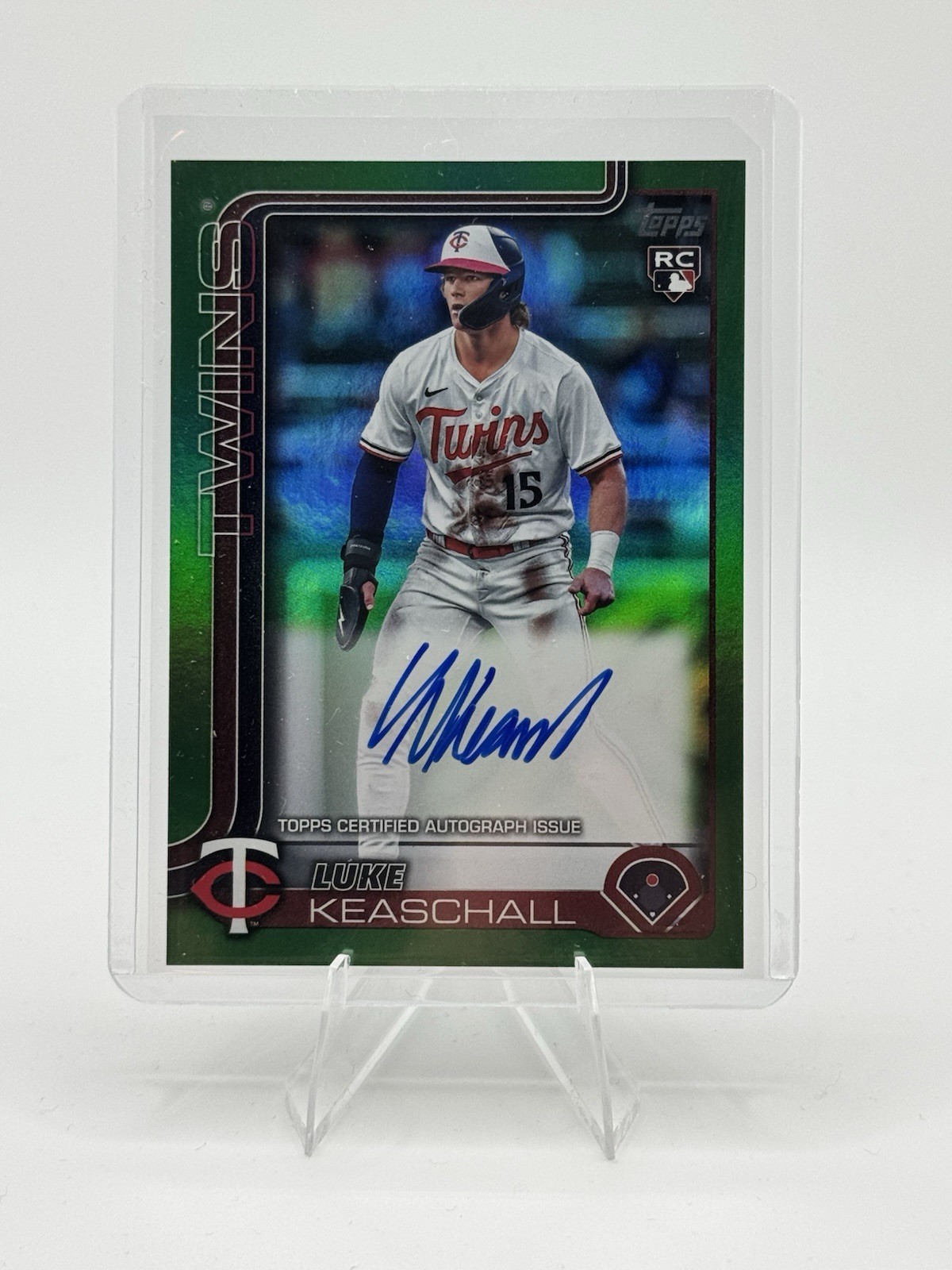 Luke Keaschall 2025 Topps Update Green Real One On Card Auto Rookie SP /99 Twins