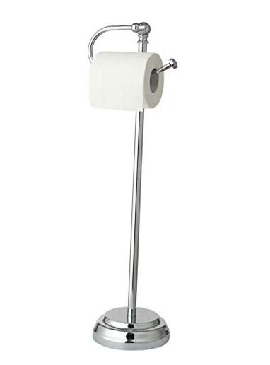 Classic Bathroom Free Standing Toilet Tissue Paper Roll Holder Stand Chrome