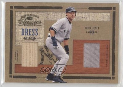 2004 Donruss Classics Dress Code Game-Used Bat & Jersey 13/50 Derek Jeter s5j