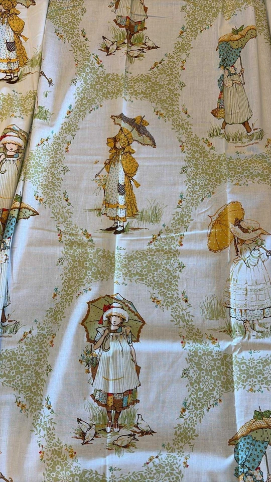 Vintage Springmaid Holly Hobbie American Greetings Twin Flat Bedsheet pillowcase - Image 3 of 3