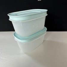 Tupperware Mini Freezer Mates PLUS Contenitore Fiocco di Neve 170ml Set di 2 Guarnizioni Blu