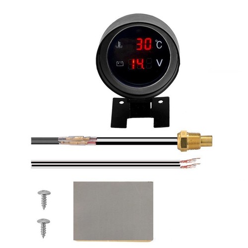 Roter Digitaler Auto LKW Wasser Temp Anzeige mit Voltmeter 2 in 1 Mit Garantie - Bild 3 von 8