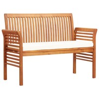 2-Sitzer Gartenbank Mit Kissen 120 Cm Massivholz Akazie