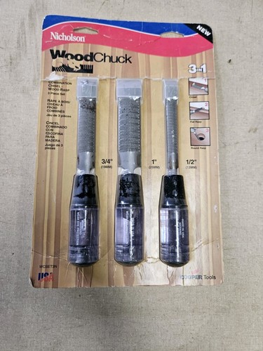 Nicholson Wood Chuck 3-In-1 Combination Chisel/Wood Rasp 3 Piece Set, WCSET3N - Picture 1 of 5
