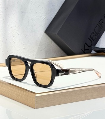 Kuboraum S6 Square Sunglasses Transparent Blue Frame Pink Lens 53-20-145