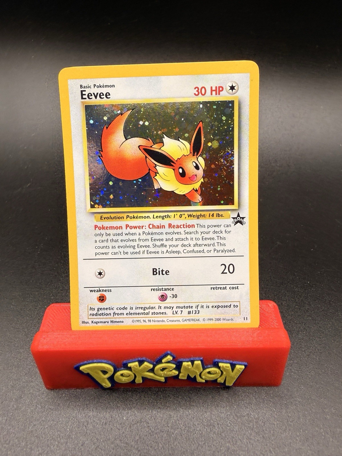 Near Mint Eevee 2000 Black Star Promo #11 Holo Pokemon Card WITH SWIRL