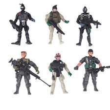 6Pack 1/18 Plastic Special Force Action Figures 10cm Army Men Soldier Playset K