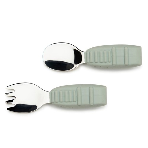 Toddler Silicone Suction Snack Plate, Learning Fork and Spoon Set (Alligator) - Picture 5 of 7