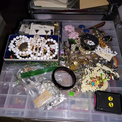 Large Lot Of Vintage To NOS Costume Jewelry Necklaces, Pins, Bracelets etc