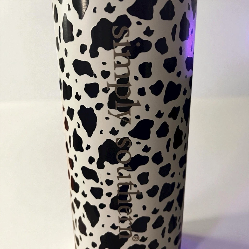 Simply Southern Large 40oz Water Bottle Cow Print Hot or Cold Stainless Steel - Image 3 of 4