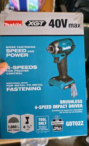 Makita GDT02Z 40V max XGT 4 Speed Impact Driver - Tool Only Full Warrany