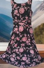 Connected Dress 6 Pretty Stretch Jersey Knit Floral Printed Cottagecore Feminine