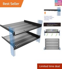 2 PCS 1U Vented Server Rack Shelf, 14-17 Inch Adjustable Universal Cantilever...