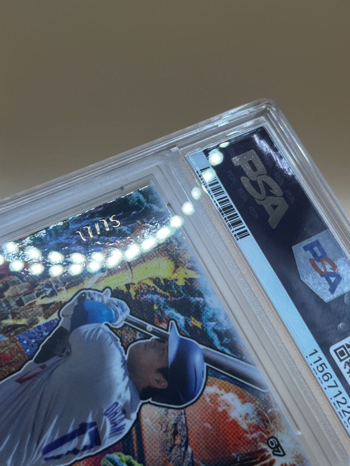 2024 Leaf Shohei Ohtani 17/75 Tie-Dye Silver Board PSA 8 Jersey Number - Pop 1 view 3