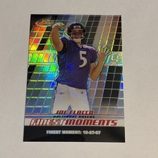 JOE FLACCO 05/99 Black Refractor 2008 TOPPS FINEST MOMENTS ROOKIE CARD RAVENS. rookie card picture